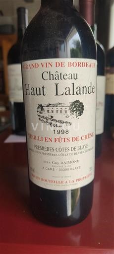 Bordeaux Unspecified Château Haut Lalande 1998