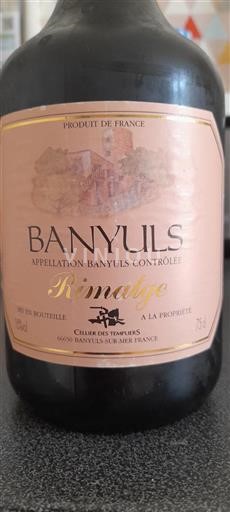 Rosellón Banyuls Cellier des Templiers Rimtalge 2008