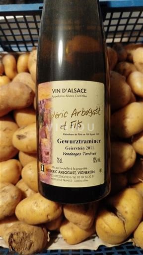 Alsasko Nespecifikováno Vendanges Tardives Frédéric Arbogast et Fils Geierstein 2011