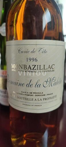 Zuidwest-Frankrijk Monbazillac Domaine La Maletie de Tête 1996