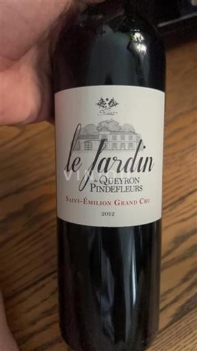 Bordeaux Saint-Émilion Grand Cru Queyron Pindefleurs Le Jardin 2012