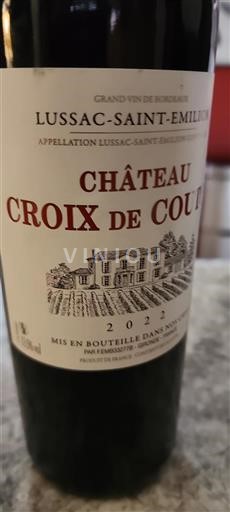 Bordeaux Lussac-saint-émilion Château Croix de Coudot 2022