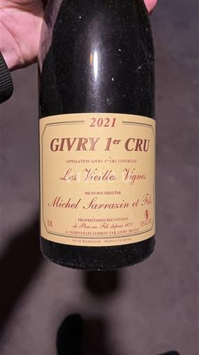 Borgoña Givry Premier Cru Michel Sarrazin et Fils Les Vieilles Vignes 2021