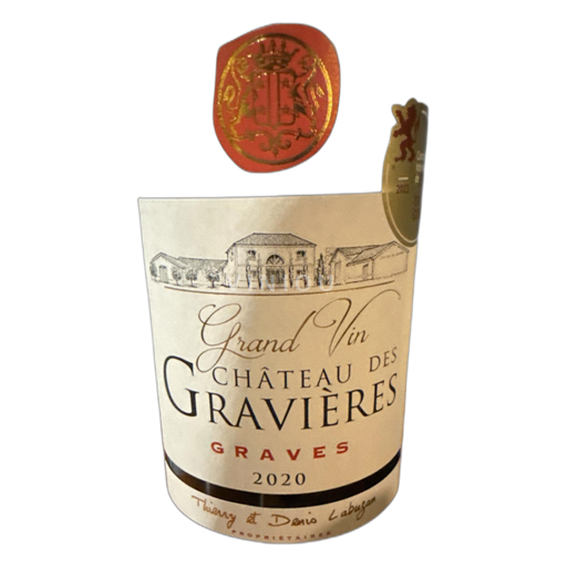 Bordeaux Graves Château des Gravières Grand Vin 2020