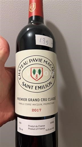 Bordeaux Saint-Émilion Premier Grand Cru Classé Château Pavie Macquin 2017