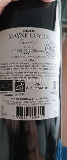 Burdeos Blaye-Côtes de Burdeos Château Mayne Guyon Essentiel 2023