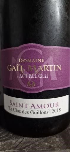 Beaujolais Saint-Amour Domaine Gaël Martin Le Clos des Guillons 2018