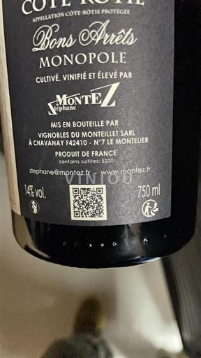 Valle del Rodano Côte-rôtie Vignobles du Monteillet Bons Arrêts 2022