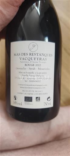 Valle del Rodano Vacqueyras Mas des Restanques 2022