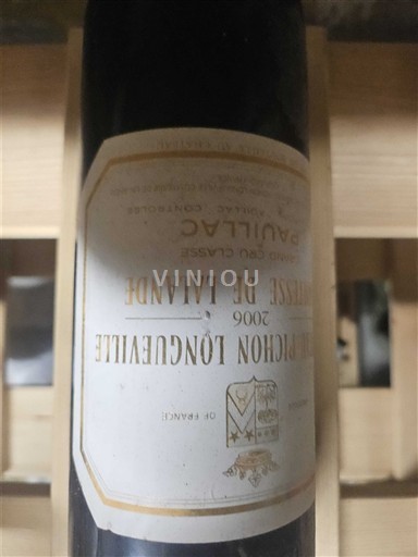 Bordeaux Pauillac Grand Cru Château Pichon Longueville Comtesse de Lalande 2006
