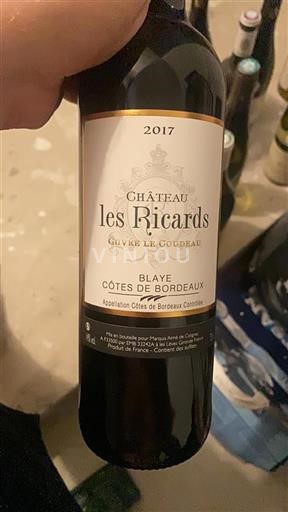 Bordéus Blaye-Côtes-de-Bordéus Château Les Ricards Le Goudeau 2017