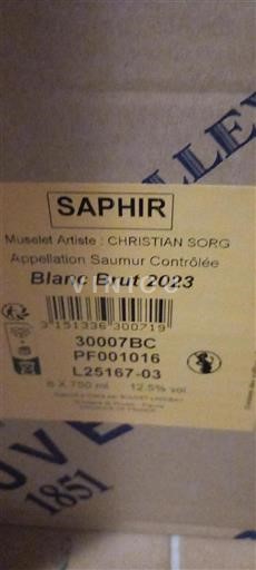 Thung lũng sông Loire Saumur Saphir 2023