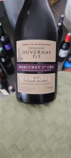 Borgoña Mercurey Premier Cru Domaine Duvernay Le Clos L'Évêque 2020