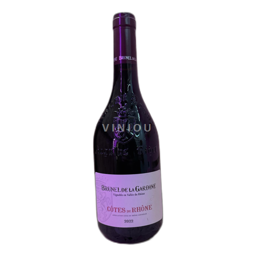 Vin Rouge sec Brunel de la Gardine 2022 France Vallée du Rhône Côtes-du-rhône AOC