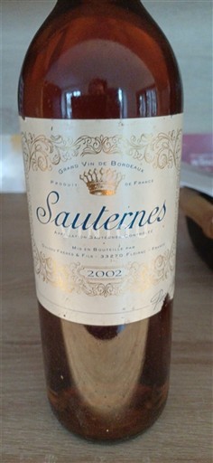 Bordeaux Sauternes Dulong Frères et Fils 2002