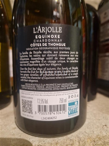 Languedoc ja Roussillon Côtes de Thongue Domaine L'Arjolle Equinoxe 2024