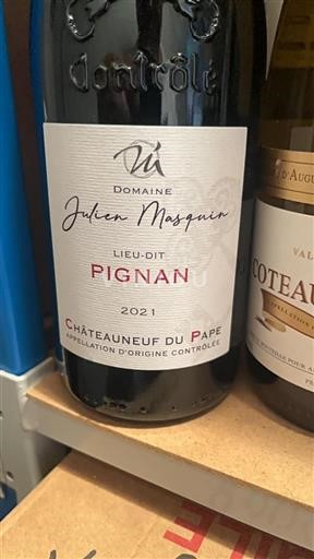 Thung lũng Rhône Châteauneuf-du-pape Domaine Julien Masquin Lieu-dit Pignan 2021