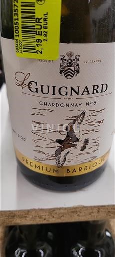 Languedoc og Roussillon Pays d'Oc Le Guignard Chardonnay N°6 Ikke årgangsbestemt