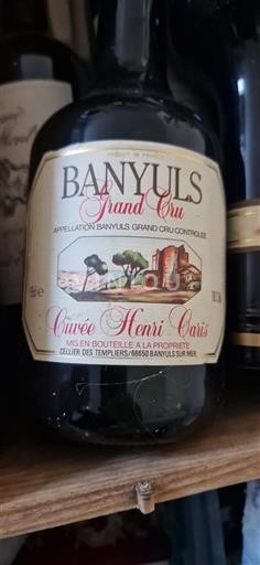 Roussillon Banyuls Grand Cru Grand Cru Cellier des Templiers Henri Caris Không niên vụ