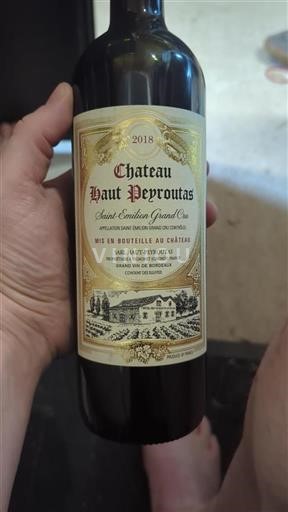 Bordeaux Saint-Émilion Grand Cru Château Haut Peyroutas 2018