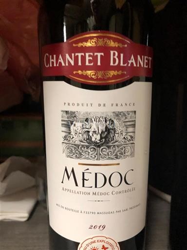 Burdeos Médoc Chantet Blanet 2019