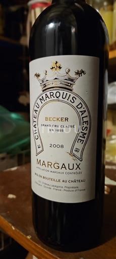 Bordeaux Margaux Grand Cru Château Marquis Alesme Becker 2008