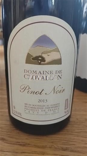 Languedoc og Roussillon Pays d'Oc Domaine Clovallon Pinot Noir 2013