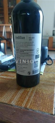 Vin Rouge sec Andillian La Coste de Los Andes 2022 Argentine Mendoza bio