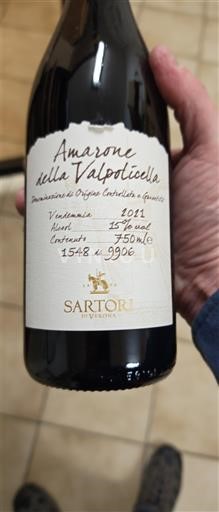 Vin Rouge sec Sartori di Verona 2021 Italie Vénétie Amarone della Valpolicella DOCG