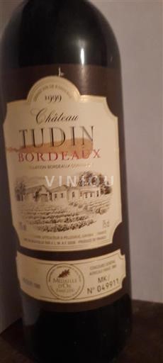Vin Rouge sec Château Tudin 1999 France Bordeaux AOC