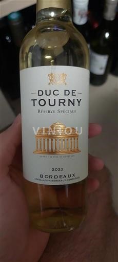 Vin Rouge sec Réserve Spéciale Duc de Tournay 2022 France Bordeaux AOC