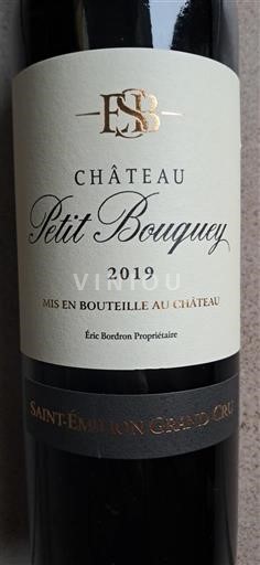 Bordeaux Saint-Émilion Grand Cru Grand Cru Château Petit Bouquey 2019