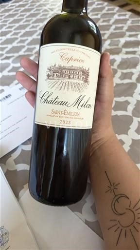 Vin Rouge sec Caprice Château Milon 2023 France Bordeaux Saint-Émilion AOC
