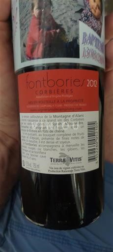 Langvedok Corbières Vignerons de Camplong Fontbories 2012