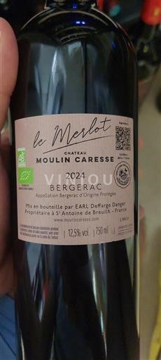 Lounais-Ranska Bergerac Château Moulin Caresse Le Merlot 2024