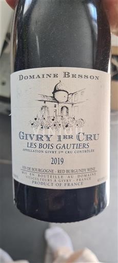 Bourgogne Ikke specificeret Premier Cru Domaine Besson Les Bois Gauthiers 2019