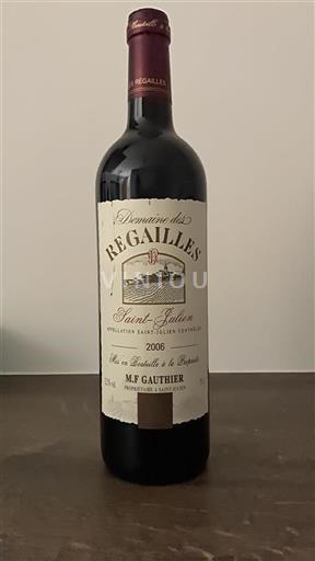 Vin Rouge sec Domaine Des Régailles 2006 France Bordeaux Saint-Julien AOC