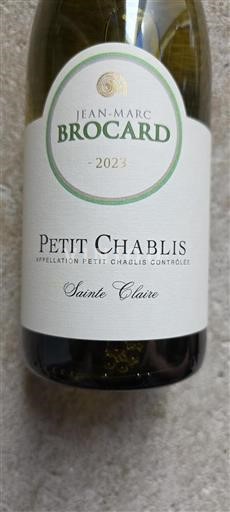 Burgundy Petit Chablis Jean-Marc Brocard Sainte Claire 2023