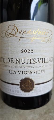 Burgundija Côte de Nuits Villages Dupasquier et Fils Les Vignottes 2022