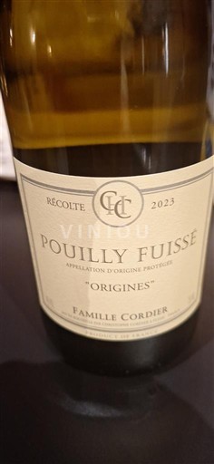 Bourgogne Pouilly-fuissé Famille Cordier Origines 2023