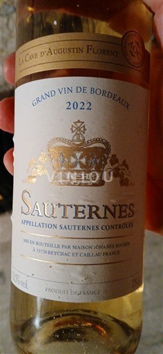Bordeaux Sauternes La Cave Augustin Florent 2022