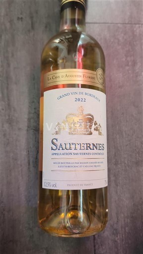 Bordeaux Sauternes La Cave Augustin Florent 2022