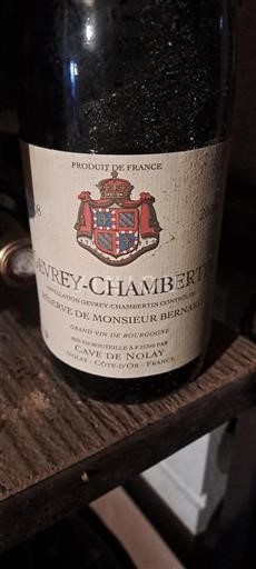 Burgundi Gevrey-Chambertin Cave de Nolay Réserve de Monsieur Bernard 2008