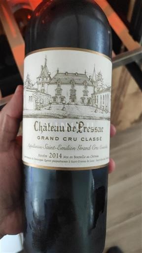 Bordeaux Saint-Émilion Grand Cru Grand Cru Classé Château Pressac 2014