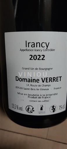 Borgonha Irancy Domaine Verret 2022