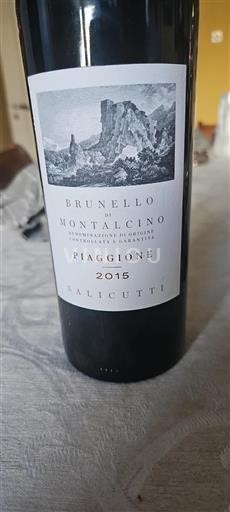 Tuscan Wines Brunello di Montalcino Salicutti Piaggione 2015
