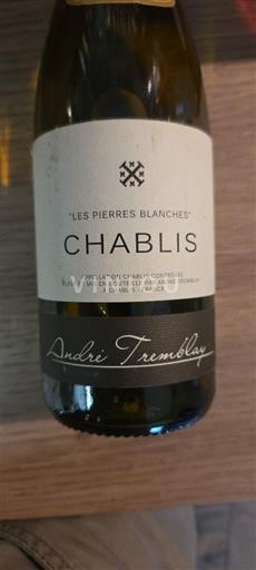 Burgundi Chablis André Tremblay Les Pierres Blanches 2012