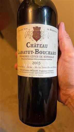 Bordeaux Những sườn đầu tiên của Bordeaux Château Labatut-Bouchard 2003