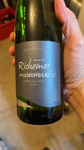Languedoc-Roussillon Côtes de Thau Henri de Richemer Piquepoul 2016