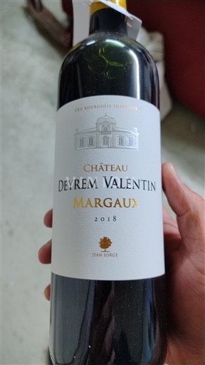 Bordeaux Margaux Cru Bourgeois Supérieur Château Deyrem Valentin 2018